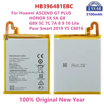 100% Оригинальный Аккумулятор HB396481EBC Для Huawei ASCEND G7 PLUS HONOR 5X 5A G8 G8X 5C 7C 7A 8 9 10 Lite Pour Smart 2019 Y5 C8816