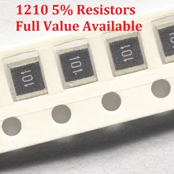 100 шт./лот SMD чип-резистор 1210 4,3 М/4,7 М/5,1 М/5,6 М/6,2 М/Ом Сопротивление 5% 4.3/4.7/5.1/5.6/6.2/ M резисторов 4M3 4M7 5M1 5M6 6M2