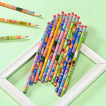 12 Шт. Деревянный карандаш HB 18,7 см с ластиком, Милый карандаш для рисования эскизов, канцелярские принадлежности для студентов, Канцелярские принадлежности, подарок для детей