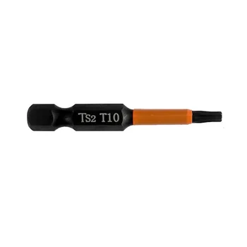 1ШТ 50 мм отвертка Torx 1/4 дюйма из легированной стали T10-T40 Шестигранное сверло Магнитное для электрика и ручного инструмента DIY Craft