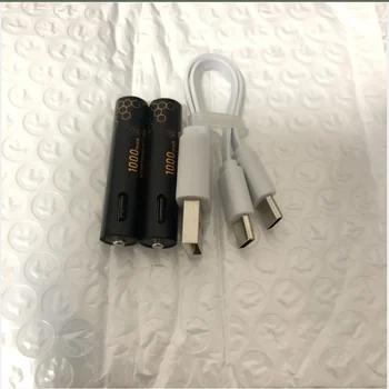 2 /шт USB-зарядка № 7 /AAA Литиевая батарея 1000 мАч 1,5 В Бесплатный кабель для зарядки
