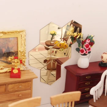 2шт украшения кукольного дома Мини-бесплатная комбинация зеркальных моделей снятый реквизит сцены