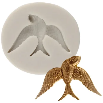 3D Птицы Силиконовая форма для Ласточки Шоколадная Форма для Помадки, Топпер для кексов, Инструменты для украшения тортов, формы из конфетной глины и смолы