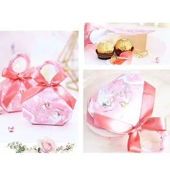 50шт Мраморный Свадебный Декор Подарки Коробки конфет с лентой Бумажная коробка Подарочная коробка
