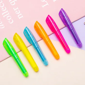 6шт цветных конфетных маркеров, фломастеров, флуоресцентных фломастеров для рисования ручками, канцелярских школьных принадлежностей