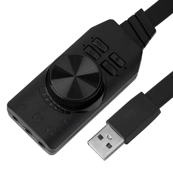 7,1-канальный 3,5-мм аудиоинтерфейс Звуковая карта USB2.0 Микрофон Гарнитура Звуковая карта компьютерной игры