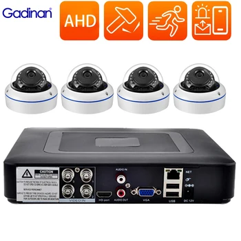 Gadinan 5 в 1 4-канальная система видеонаблюдения 5MP 1080P AHD Комплект камеры Видеомагнитофон Наружное наблюдение Комплект купольной камеры безопасности Сигнализация по электронной почте