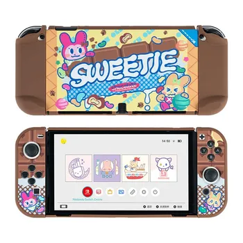 GeekShare JoyCon Candy Party Жесткий Защитный Чехол для OLED-переключателя с 4шт Колпачками Для захвата Большого пальца Kawaii Sweetie Slim Cover Case