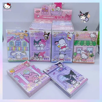 Kawaii Hello Kitty Sanrioed Kuromi Cinnamoroll Тихая Книга Оригинальность Diy Наклейки Материал Для Одевания Книжные Игрушки Подарок для девочек