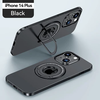 MME Luxury Magsafe Ring Support Case Для Iphone 14 Plus Силиконовый Край Противоударной Задней крышки С Матовым Жемчугом Для Apple 14 Plus Case