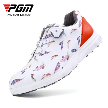 PGM Новая обувь для гольфа Мужская Обувь Спортивная обувь с индивидуальным рисунком из перьев Водонепроницаемая обувь из микрофибры
