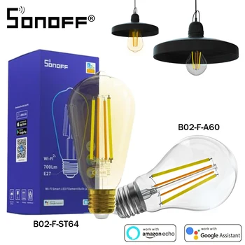 SONOFF B02-F-ST64 /A60 Smart Wi-Fi Светодиодная Лампа накаливания Энергосберегающий Свет С Регулируемой Яркостью Дистанционное Голосовое Управление через Alexa Google Home