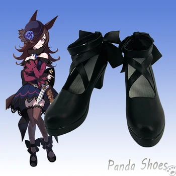 Umamusume Pretty Derby Rice Shower Косплей Обувь Аниме игра Черные ботинки Cos Косплей костюм Реквизит Обувь для вечеринки Con Halloween Party