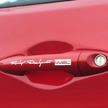 Автомобиль-стайлинг Дверная Ручка с Логотипом WRC, Светоотражающие Наклейки для Honda CRV Accord Odeysey Crosstour FIT Jazz City Civic JADE