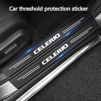 Автомобильная наклейка из углеродного волокна, Защитная полоса для автоматической двери Багажника, Наклейка против царапин для Suzuki Celerio 2014-2020 Аксессуары
