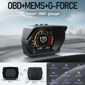 Автомобильный Hud Heads-Up Дисплей Гоночного Класса A450 Многофункциональный OBD2 ЖК-Приборная Панель GPS Измеритель Наклона Сигнализация