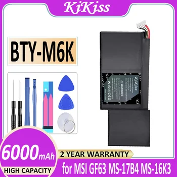 Аккумулятор KiKiss BTY-M6K 6000 мАч для MSI MS-17B4 MS-16K3 GS63VR-7RG GF63 Тонкий 8RD 8RD-031TH 8RC GF75 Тонкий 3RD 8RC 9SC