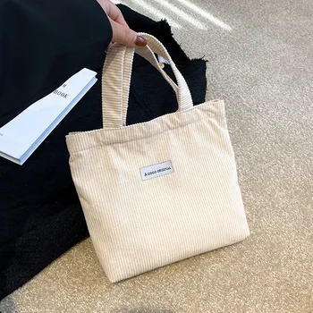 Вельветовая мини-сумка для рук, маленькие квадратные портативные сумки, женские повседневные сумки для покупок, винтажные однотонные сумки, повседневная сумка-тоут