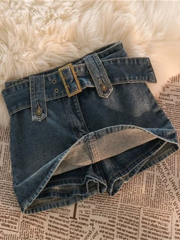 Винтажная джинсовая короткая юбка ADAgirl, Сексуальная мини-юбка с высокой талией, Летняя Корейская уличная одежда Y2k, Короткие юбки для женщин, Новинка