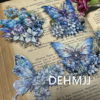 Винтажные бронзовые рельефные цветы для домашних ЖИВОТНЫХ, наклейки с бабочками, декоративный скрапбукинг, дневник 