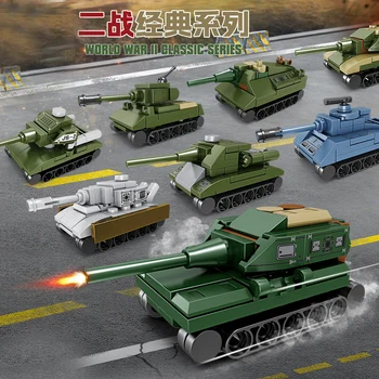Военная модель WW2, 8 шт., Мини-танк Panther M26, Украшения для коллекции, Строительные Блоки, Игрушки, Рождественские Подарки