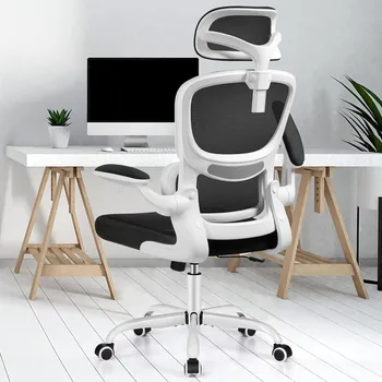 Вращающееся кресло руководителя для домашнего офиса Бесплатная доставка Сетчатое рабочее кресло с высокой спинкой, поясничной поддержкой и регулируемым подголовником Gamer