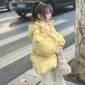 Девочек зимние куртки хлопка ватник утолщение и теплая корейская версия маленьких девочек, вниз куртка хлопка куртка хлеба