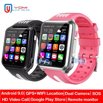Детские Смарт-часы 1G + 8G с двумя Камерами Bluetooth Музыкальный плеер WhatsApp Google Play Store Android 9,0 Для телефона умные часы
