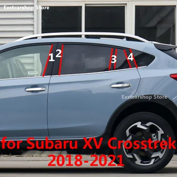 Для Subaru XV Crosstrek 2021 2020 2019 2018 Средняя Колонна Автомобиля PC Оконные Планки Украшения B C Полоса Стойки Наклейка Аксессуары