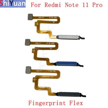 Кнопка Датчика Отпечатков Пальцев Гибкий Кабель Лента Для Xiaomi Poco X4 Pro Redmi Note 11 Pro Запасные Части Для Сенсорного Датчика Power Key