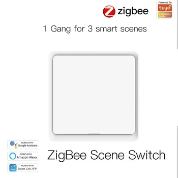 Кнопочный контроллер Tuya ZigBee Smart Scene Switch 12 Scene 4 Gang Switch Работает с приложением ZigBee Gateway Smart Life App