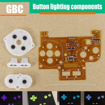 Комплект Светодиодных Кнопок для GameBoy Color LED Light Ribbon Board GBC DIY Button Light С Резиновой Прокладкой
