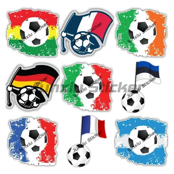 Креативные футбольные наклейки Германия Эстония Финляндия Франция Футбольные наклейки Италия Уругвай Нидерланды Футбольные наклейки для автомобиля