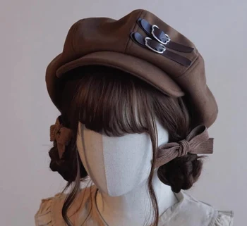 Милая Повседневная Шляпа-Берет в стиле Лолиты для Девочек в Японском Стиле Харадзюку