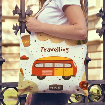 Милая сумка для покупок с изображением мультяшных животных, женская складная Холщовая Детская сумка для девочек и мальчиков, дорожные сумки, дизайнерские сумки через плечо