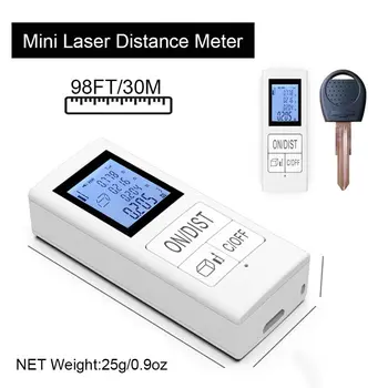 Мини-Цифровой лазерный дальномер Перезаряжаемый Измеритель 98 футов/30 м Sino Measure Для домашнего Использования Измерительный Инструмент 0.03-30 м дальномер
