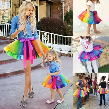Модная женская юбка-пачка для мамы и дочки, праздничный костюм принцессы, Балетное платье