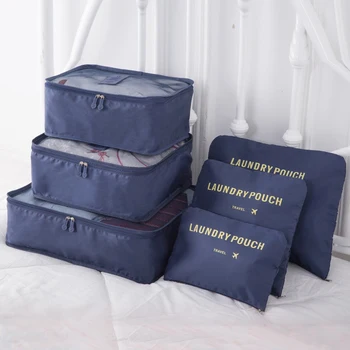 Набор дорожных сумок для хранения 6шт, портативный органайзер для багажа, большая емкость для упаковки обуви, органайзер для одежды, сумка для чемодана