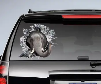 Наклейка на окно в виде слона, наклейка на автомобиль, наклейка на автомобиль в виде слона