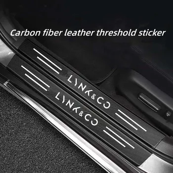 Наклейка на порог из углеродного волокна для защиты двери автомобиля подходит для декоративной наклейки на задний бампер Lynkco 01 02 03