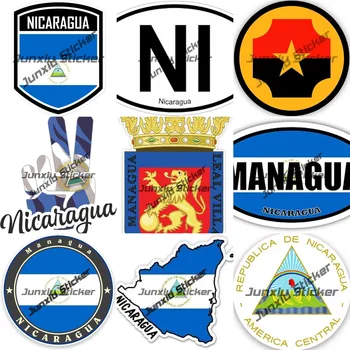 Наклейки с эмблемой флага Никарагуа, наклейки с гербом Никарагуа, наклейки с кругляшками армии Никарагуа, защищенный от ультрафиолета вентилятор, Nicaragua Nic