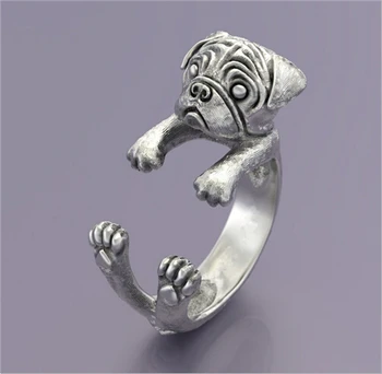 Новейшее кольцо для мопса в стиле ретро, идея подарка для домашних собак