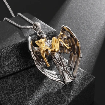Новое модное винтажное панковское ожерелье с крыльями Ангела-хранителя Для мужчин и женщин, молитва, мир, Победа, ювелирные изделия, Подарок на годовщину, ювелирные изделия