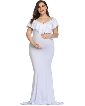 Новые платья для беременных, реквизит для фотосъемки беременных, платье большого размера, Элегантное Модное хлопковое платье для фотосессии беременных, женское Длинное платье