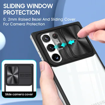 Новый 360-градусный Защитный чехол Для мобильного телефона с откидным Окошком Камеры Samsung S22 Ultra A53 A73 A30 Series Case