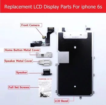 Полный комплект запчастей для Apple iPhone 6s 6s plus ЖК-дисплей с металлической рамкой/Фронтальная камера/динамик/кнопка home гибкий кабель/Винт/кронштейн