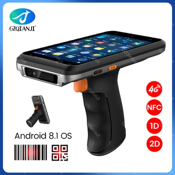 Портативный КПК-терминал Android 8.1 2D QR-код Сканер штрих-кода Wifi Bluetooth 4G Портативное устройство сбора данных с ручкой
