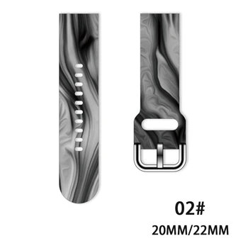 Ремешок 22 мм 20 мм для Samsung Galaxy Watch 3/46mm42mm/active 2/46 Gear S3 Frontier/S2/Huawei GT 2/2E Силиконовый ремешок Цветного цвета