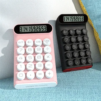 Ретро калькулятор Механическая клавиатура Портативный компьютер 10-значный ЖК-дисплей Финансовый офис Модный калькулятор-зеленый