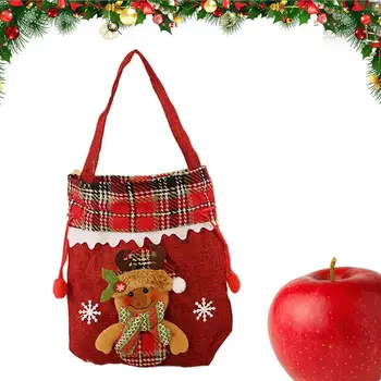 Рождественский подарок Сумка для куклы-снеговика на шнурке Многоразовая Тканевая сумка для подарков Милый Санта-Снеговик-Кукла Сумка для хранения мешковины Сумки для подарков Санта-Клаусу